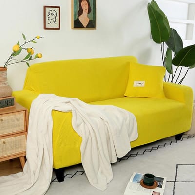Woonkamer Mais All-Inclusive Stretch Bankhoes Stofhoes Effen Kleur Elastisch Antislip Bankkussen 90-140cm