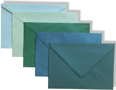50 Cards & Crafts Luxe Gekleurde Enveloppen Groentinten - B6 - 120x175mm - 100g/sm