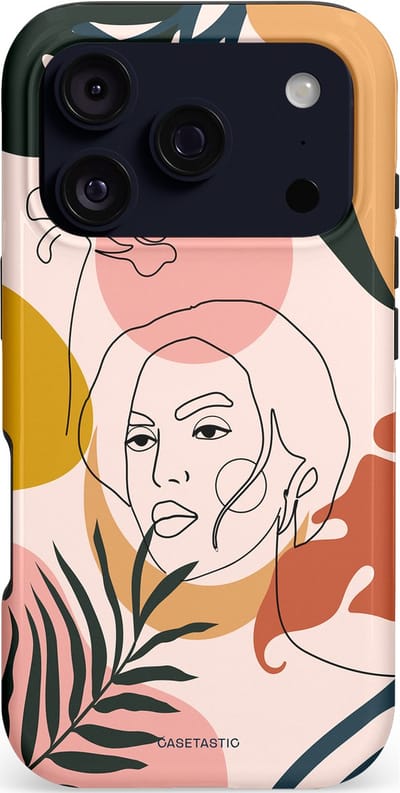 Casetastic hoesje geschikt voor Apple iPhone 17 Pro - MagSafe - Dubbellaagse bescherming - Elegantie van binnen - Fashion Case - Perzik Wit Donkergrijs Zilver