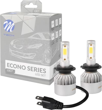 M-Tech H7 LED koplampen ombouwset - 10.000 lumen voor auto, vrachtwagen - 6500K