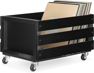 SNJY® LP Opbergsysteem - Vinyl Houder - Platenrek - Verplaatsbaar - 42,9L x 34,4B x 28H cm - Zwart