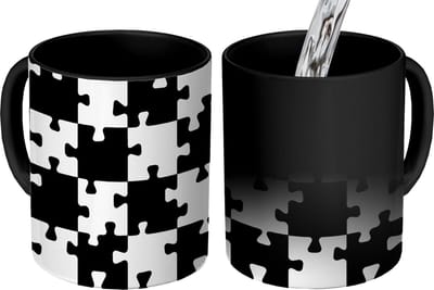 Magische Mok - Foto op Warmte Mokken - Koffiemok - Puzzel - Schaken - Patronen - Magic Mok - Beker - 350 ML - Theemok
