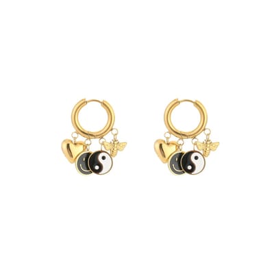 Oorbellen met verschillende bedels - Michelle Bijoux - Gouden oorbellen - Stainless Steel (verkleurt niet!) - Waterproof earrings - Dames oorbellen - Oorbellen voor kinderen - Kerst cadeau - Sinterklaas cadeau - Moederdag - Valentijn - Oorhangers