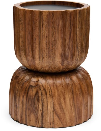 Riviera Maison Kandelaar Stoompkaars Bruin - Josh Kaarsenhouder - Hout - (ØxH) 14x18