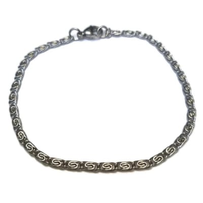 Aramat Jewels | Armbanden | Stoere Griekse Schakel Armband RVS- 20cm | | | |3mm | Staal | Volwassenen | Verkleurd niet