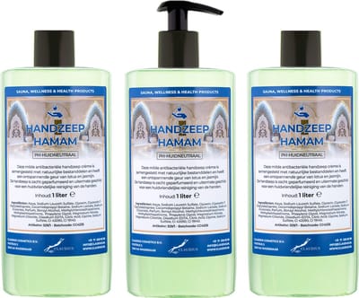 Handzeep Hamam 500 ml - met gratis pompje - set van 3 stuks