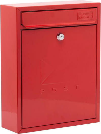 Compacte Rood Wandbrievenbus van Gegalvaniseerd Staal - Weerbestendig en Veilig 26x33x9cm