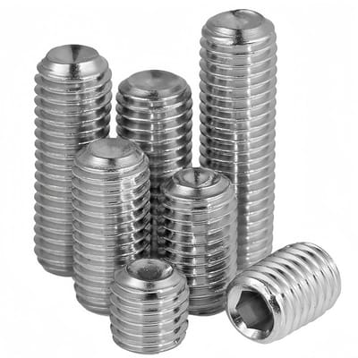 Dailygoods- Madenschroeven M8 x 12 mm - Roestvrij Staal - Binnenzeskant - Kegelkop - Draadpennen - Set van 10 Stuks - Draadpen