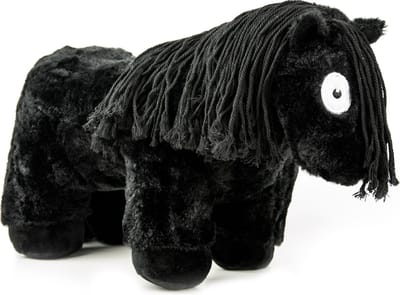 Crafty Ponies Zwart - Zwarte paardenknuffel met zwarte manen - 48cm