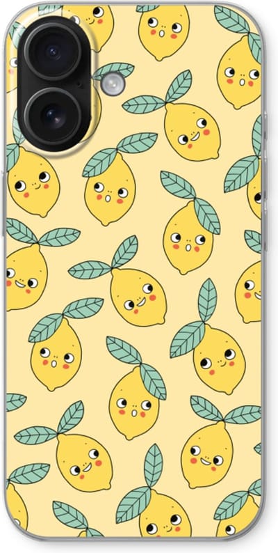 Case Company® - Hoesje geschikt voor iPhone 16 hoesje - Citroenen - Soft Cover Telefoonhoesje - Bescherming aan alle Kanten en Schermrand