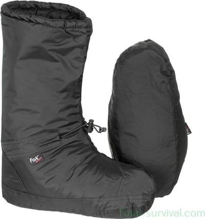 Fox outdoor Bivakschoenen / tentschoenen, "Polar", winddicht, zwart