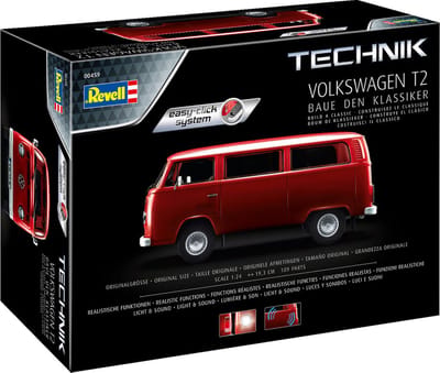 Revell Modelbouwpakket Auto - 00459 Volkswagen VW T2 Bus - Technik - Easy Click System Plastic - 1:24 - Modelbouw