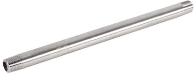 Dailygoods- Pijpconnector 200mm - Roestvrij Staal 304 - Buiten Schroefdraad - Dubbele Nippel - Corrosiebestendig - Voor Buizen Verbinden - Fitting