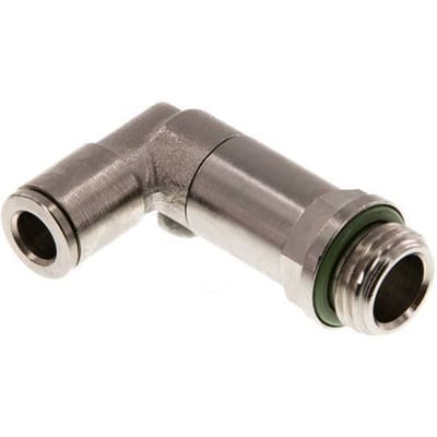 6mm x G1/4'' 90 graden L-verbinding Messing Insteekfitting Buitendraad Lange Huls FKM