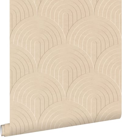 ESTAhome behang 3D-motief warm beige - 50 x 900 cm - 131107