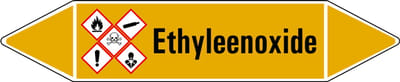 Ethyleenoxide leidingmarkering op vel 75 x 17 mm - 8 per vel