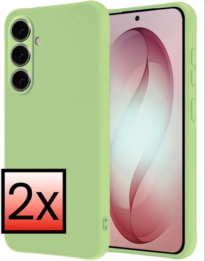 Hoesje - 2 Stuks - Geschikt voor Samsung Galaxy S26 - Sterk & Shockproof - Case Siliconen - Back Cover - Telefoon Hoes - Groen