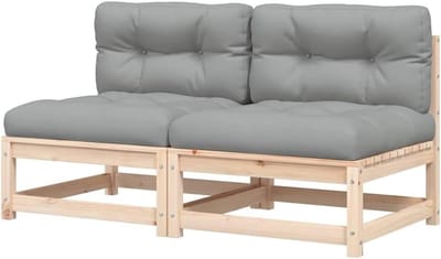 Tuinbanken Set - Buiten Zitten - Ontspannen Buiten - Modulair Ontwerp - 70x70x67 cm - Houtkleur
