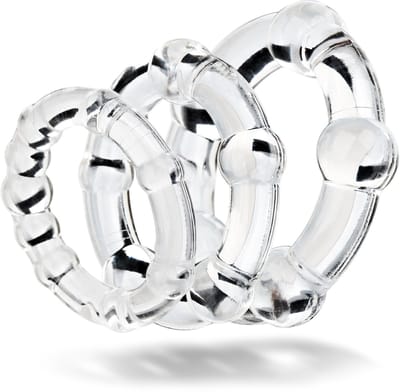 Being Fetish - Rekbare Rubberen Cockringen set - 3 stuks - Transparant