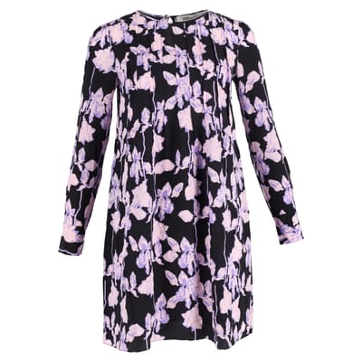 Diane von Furstenberg Joyce geplooide shiftjurk van zijde met bloemenprint