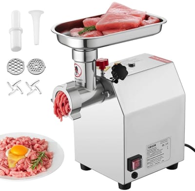 Seth Select Vleesmolen - Worstmaker - Elektrische Vleesmolen met Mes Slijpplaat - 5.5lbs/ min capaciteit 12size - Voor keuken thuis