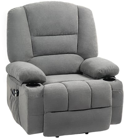 Sta op stoel - Relaxfauteuil - Zetel - Stof - 1 persoons - Met armleuning - Zeer comfortabel - Elektrisch - Donkergrijs