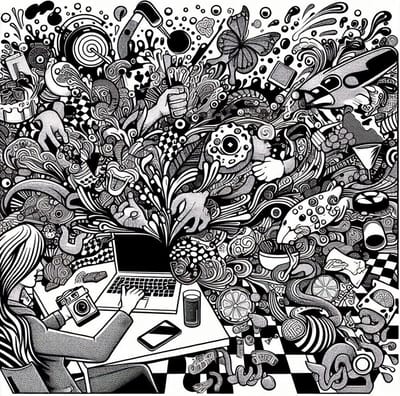 Pop art zwart wit schilderij | Zwart-wit explosie van popart: een visueel meesterwerk in monochrome | Kunst - 100x100 centimeter op Canvas | Foto op Canvas