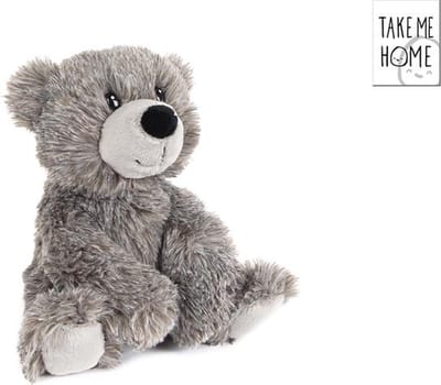 Take Me Home beer grijs pluche 15cm