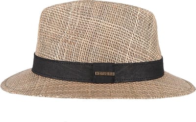 Hatland - UV-Trilbyhoed voor volwassenen - Wilmont - Beige - maat 57CM
