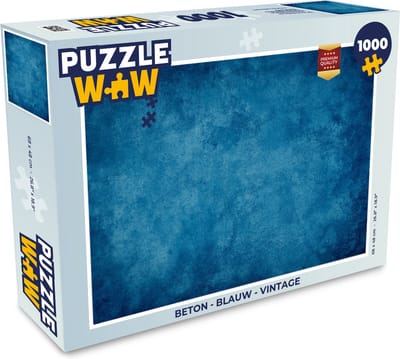 Puzzel Beton - Blauw - Vintage - Structuur - Industrieel - Legpuzzel - Puzzel 1000 stukjes volwassenen