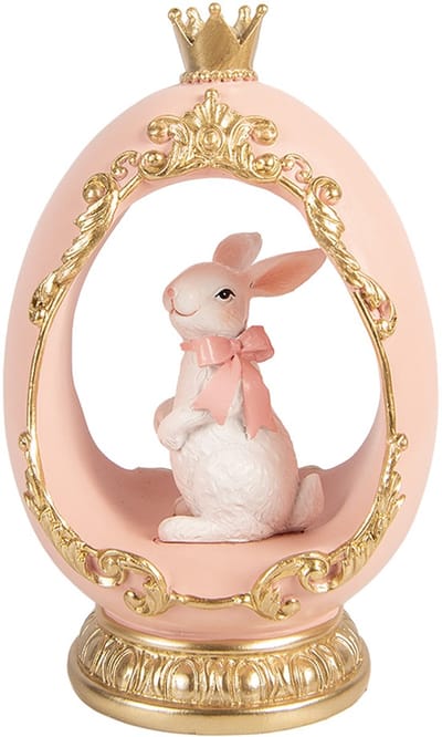 Clayre & Eef Decoratie Beeld Ei 13x10x20 cm Wit Kunststof