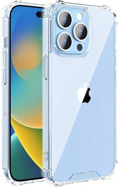 Schokbestendig Hoesje KKG - Crystal Clear Back Cover Geschikt voor: Apple iPhone 14 | Transparante achterkant PC & TPU Bumper