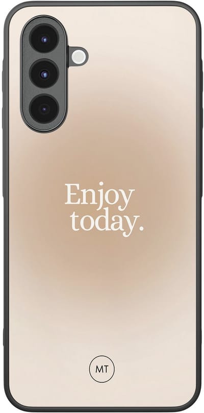 Hoesje geschikt voor Samsung Galaxy A16 - Enjoy today - TPU Hard Case Backcover - Beige, Groen - Mooie Telefoonhoesjes