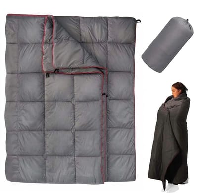opvouwbare Campingdeken met tas (200*140 CM)-reisdekken- Campingdeken Waterdicht - Multifunctionele Slaapdeken voor Kamperen, Auto Kamperen, Tent & Hangmat – Lichtgewicht Warme Outdoor Deken met Opbergzak – Reisdeken voor 1-2 Personen
