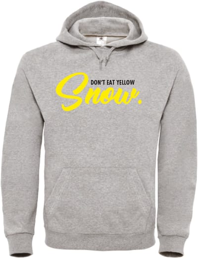 Don't eat yellow snow wintersport hoodie grijs 3XL - soBAD. | Foute apres ski outfit | kleding | verkleedkleren | wintersporttruien | wintersport dames en heren