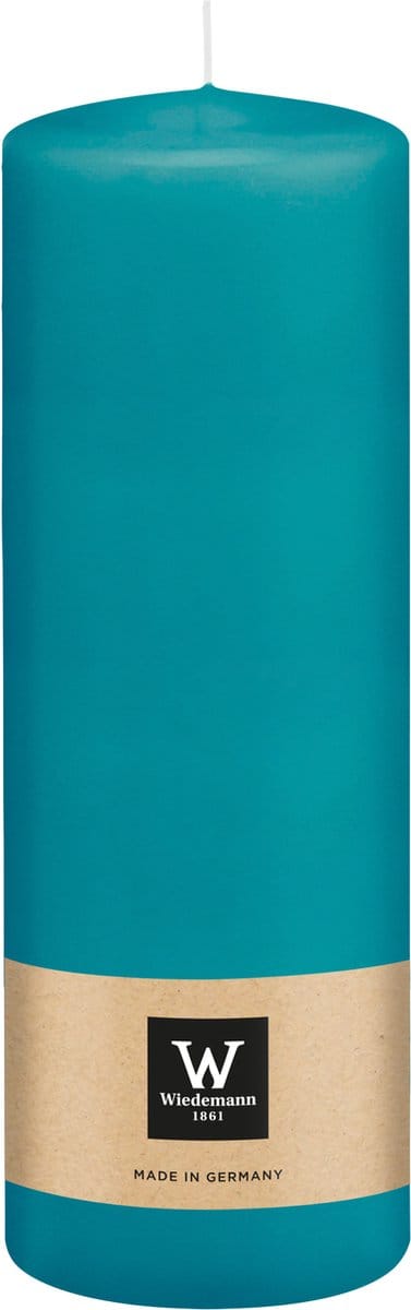Wiedemann Cilinderkaars/stompkaars - turquoise blauw - 20 x 7 cm - 103 branduren - zuilkaarsen