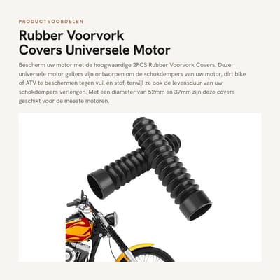 Dailygoods- Voorvorkhoes Waterdicht - Gaiters Shockbestendig - Rubber - 52mm/37mm Diameter - Universeel - 2 Stuks