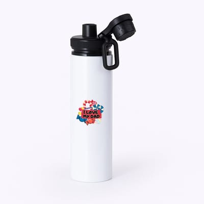 Hacebo® - Papa cadeau - waterfles met draaidop zwart - Vader - Vader verjaardag - met opdruk - Vader cadeau - Vader cadeautjes - Vaderdag cadeau - Vader cadeautjes verjaardag - liefste papa - Leuk kado om te geven - water fles - 850ML