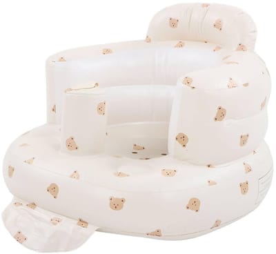 Dailygoods- Opblaasbare Vloerstoel Duurzaam - Baby Zitje - Peuterstoel - Badstoel - Zacht en Beschermend - Schattig Patroon - Babyzitje