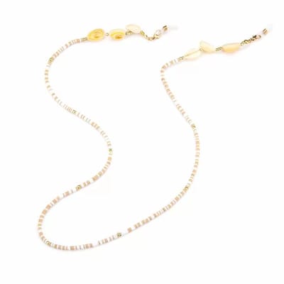 Bijoutheek Collier Brillenkoord Schelpen Wit