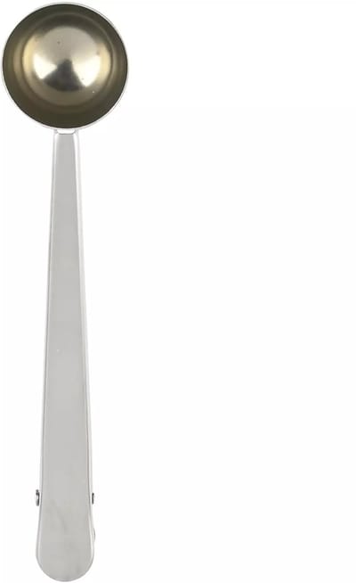 Benson Maatlepel met clip koffie/ thee - zilver - circa 17 cm - rvs - 17 cm