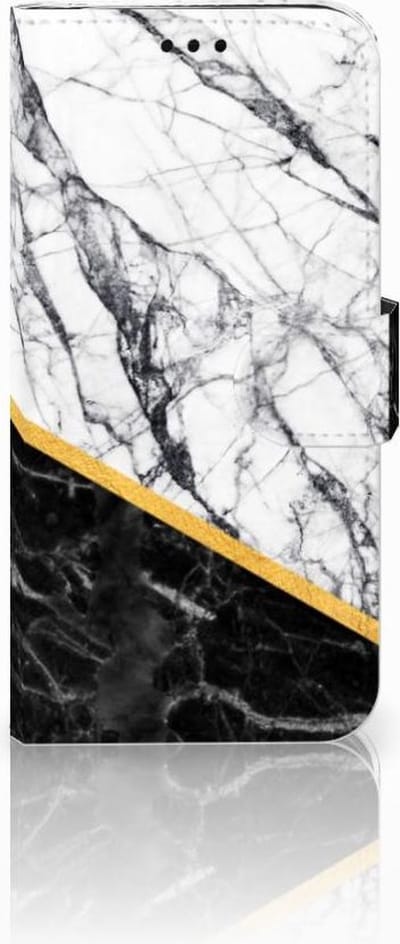 Samsung Galaxy J5 2017 Bookcase Marmer Wit Zwart - Origineel Cadeau Man