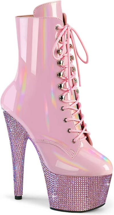 Pleaser - BEJEWELED-1020-7 Plateau Laarzen, Paaldans schoenen - US 5 - 35 Shoes - Roze