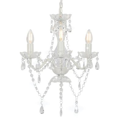 VIDAXL Vida Kroonluchter met Kralen - Rond, 36 cm, Wit