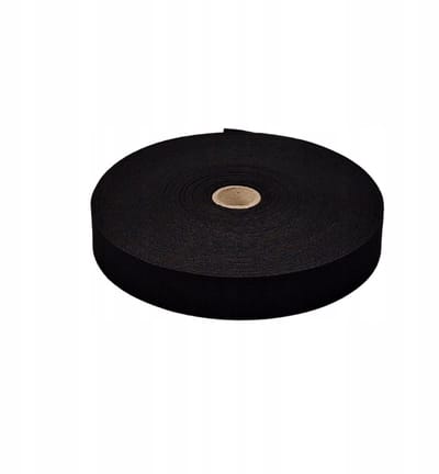 Ariadna Krawatengummi Polyester Elastisch 20mm Zwart 25m
