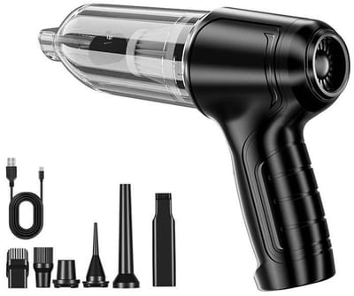 Draadloze Handstofzuiger Voor De Auto - Draagbare Oplaadbare Mini Autostoofzuiger - Zwart - 7 Opzetstukken - 5000Pa
