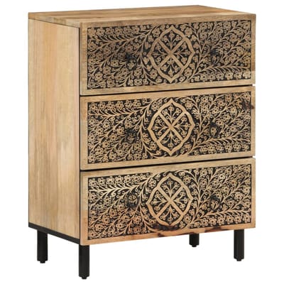 vidaXL - Bijzetkasten - 3 - st - 60x33x75 - cm - massief - mangohout