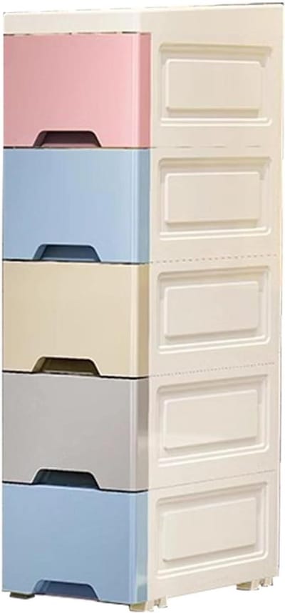 Opbergkast Badkamer - Verticale Organizer - Ruimte Besparen - Praktische Wieltjes - 26 x 315 x 26 cm - Gemengd