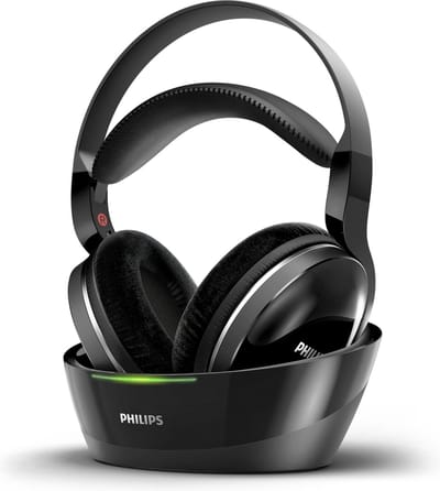 PHILIPS SHD8850 - TV Headphone, High Res audio, Bioscoop geluid, Draadloze Over-Ear Koptelefoon, Met Zendstation, Bereik van 30 meter - Zwart