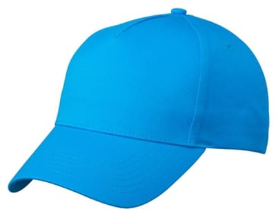 Baseball pet/cap 5 panels - 2x stuks - turquoise blauw - volwassenen - Voordelige caps - katoen - klittenband sluiting